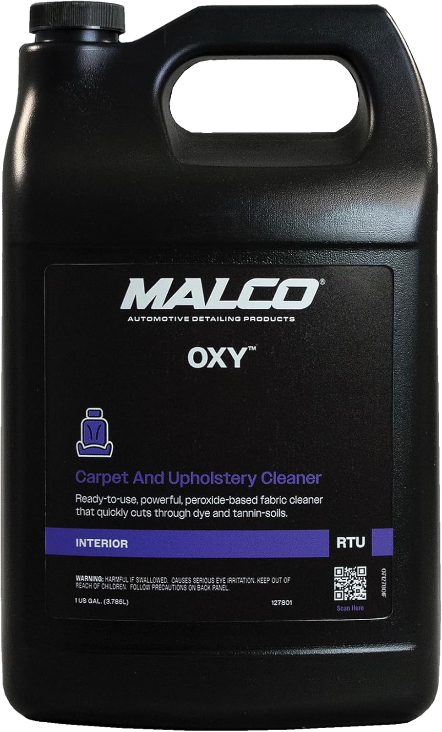 Malco OXY Carpet & Upholstery Cleaner - Stain Remover Spray for Car Interior Fabric/Cleans the Toughest Vehicle Stains/Deep Cleaning Liquid Formula / 1 Gallon (127801)