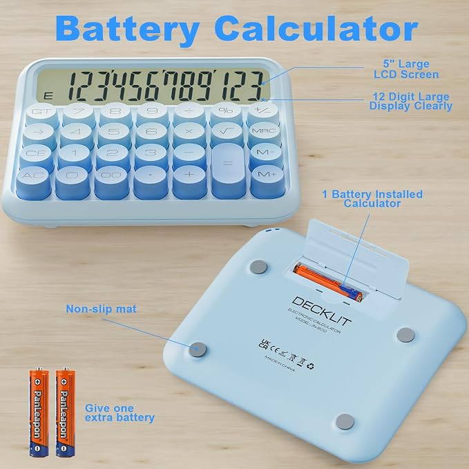 DECKLIT Battery Desk Calculator