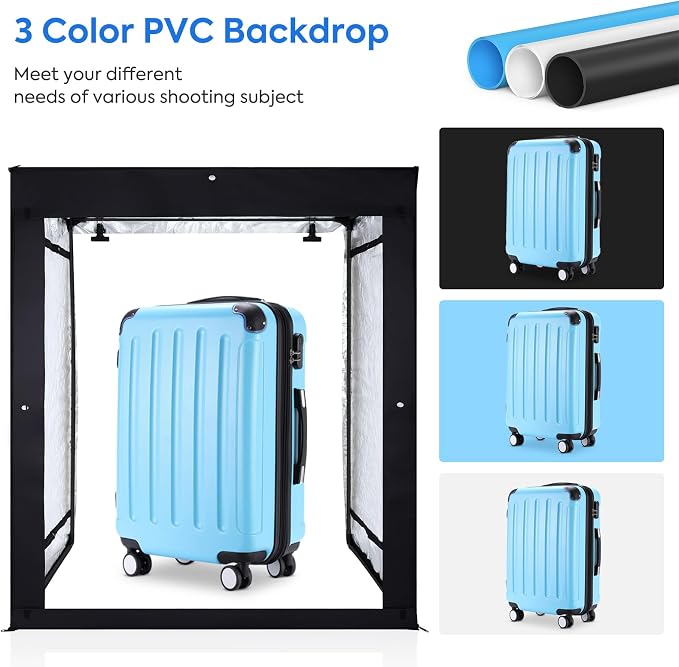 Bi-Color LED Photo Light Box 47x20x55in, Dimmable LEDs Product Photography