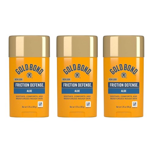 Gold Bond Friction Defense Stick - Anti-Chafing Relief with Aloe - 1.75 oz, 3 Pack for Soothing Comfort