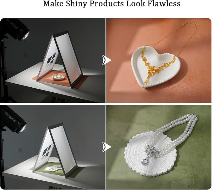 Photo Backdrop Board with Shadow Diffuser, Tabletop Small Shooting Kit