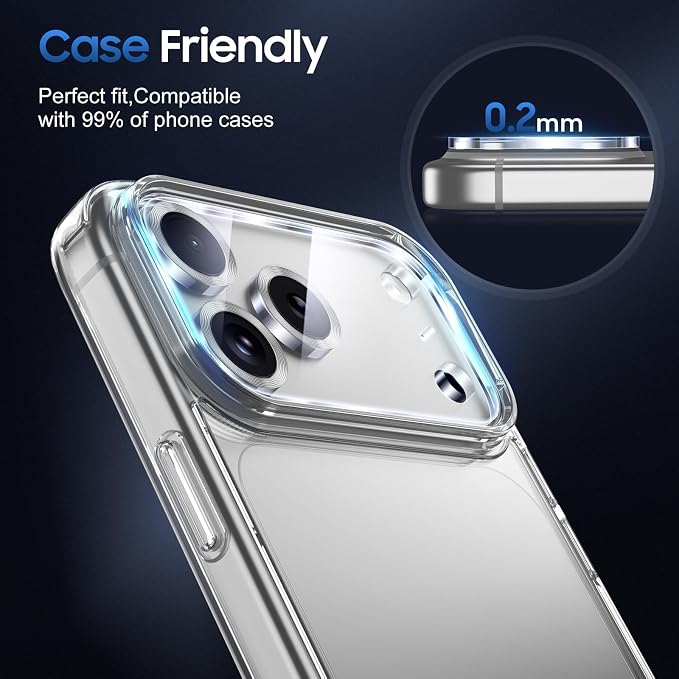UniqueMe Compatible for 3 Pack iPhone 17 Pro Camera Lens Protector