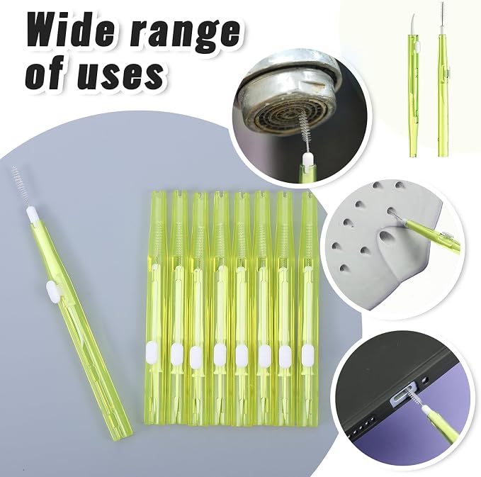 10Pcs Cell Phone Cleaning Kit, Dual Head Anti-Clogging Nylon Brushes Hook