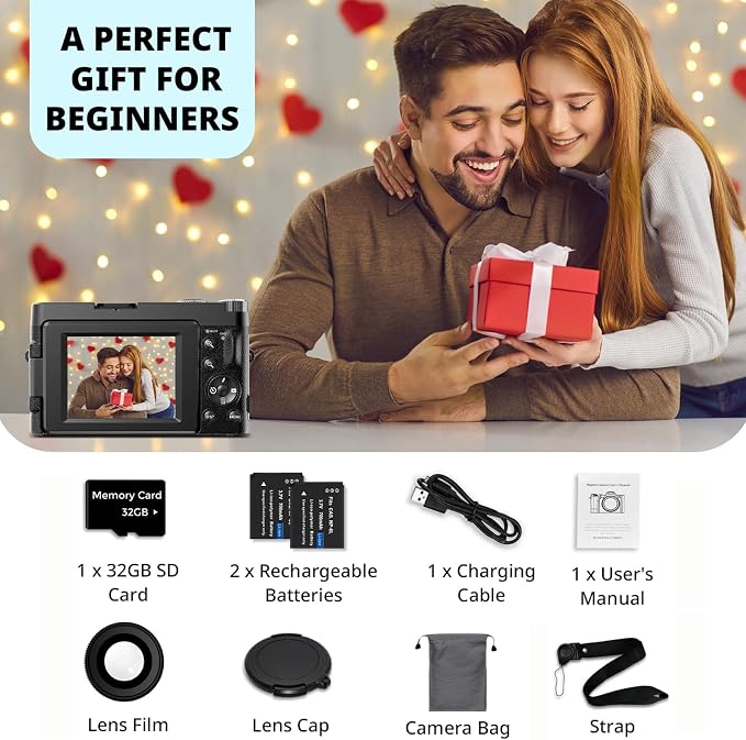 Duluvulu 4K Digital Camera for Photography Autofocus, 2026 Latest 48MP Vlogging