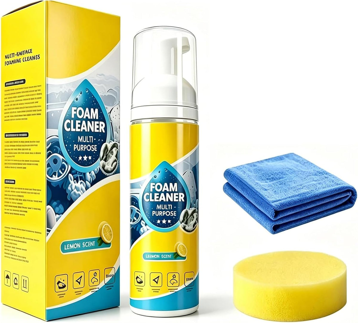 4-in-1 Multi-Enzyme Foam Cleaner, Foam Cleaner all Purpose, Limpiador de Espuma, Foam Cleaner Spray for Car Interior, Kitchen, Bathroom & Sofa, Safe for Leather, Vinyl, Fabric, 5.1 fl oz(2)
