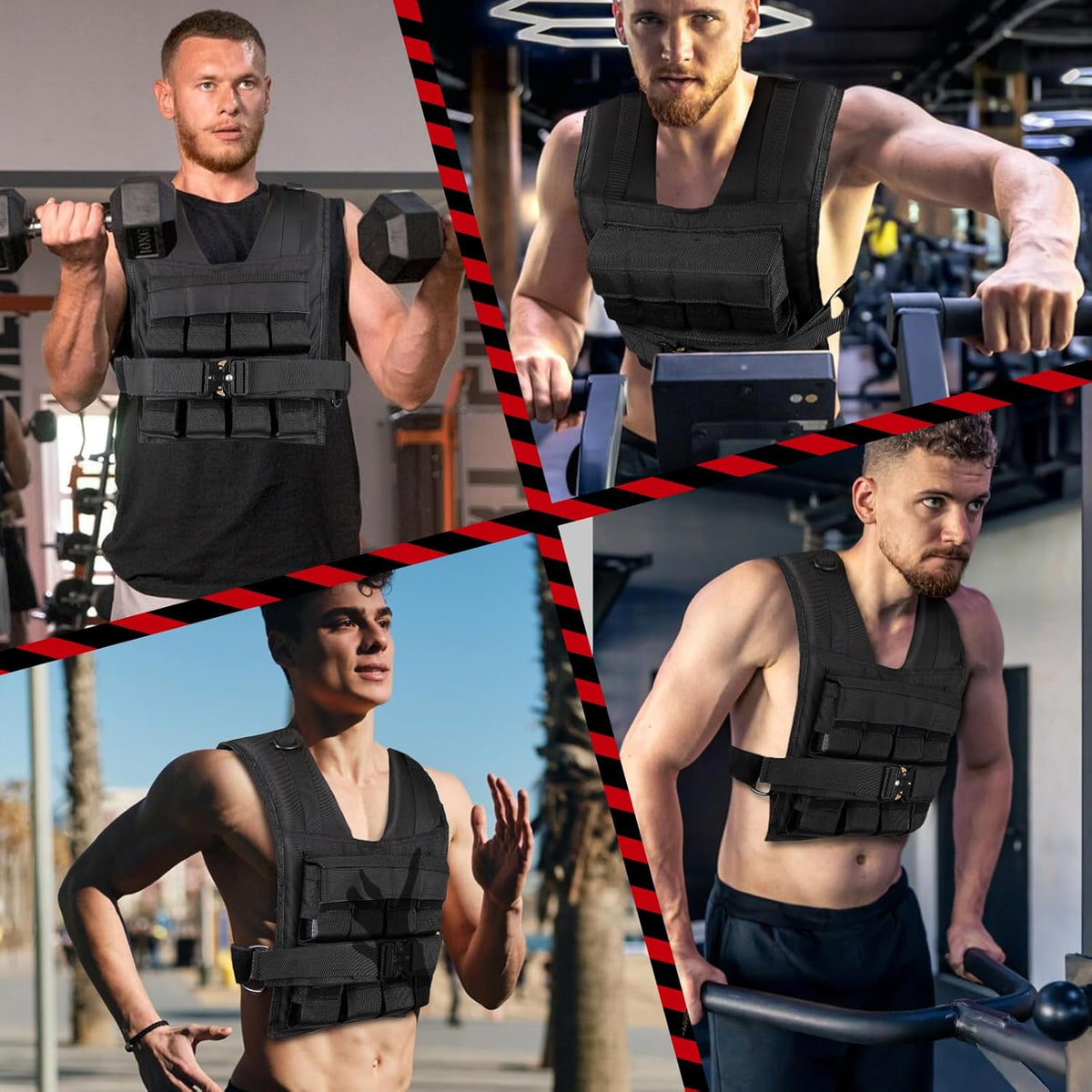 Skiennix Weighted Vest - Adjustable 26lbs to 45lbs | Heavy Duty Workout Vest for Strength Training & Running