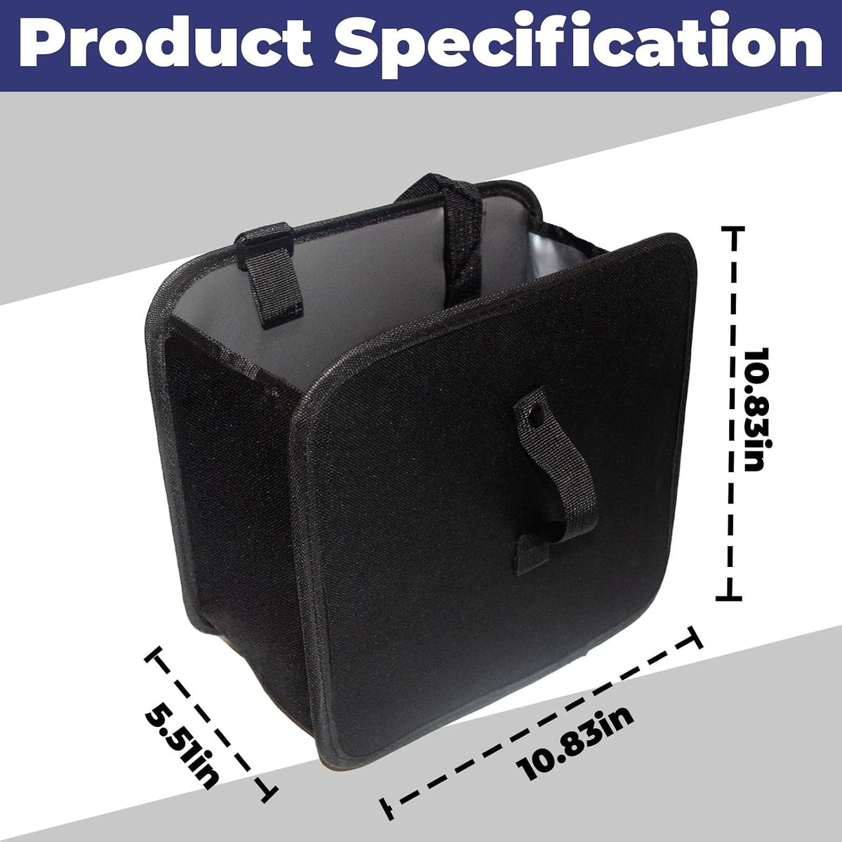 BFXM Car Trash Can, 2.8 Gallons Foldable Car Garbage Can, Collapsible Hanging Car Trash Bin for Car Seat, Leakproof Garbage Bags, Car Interior Accessories