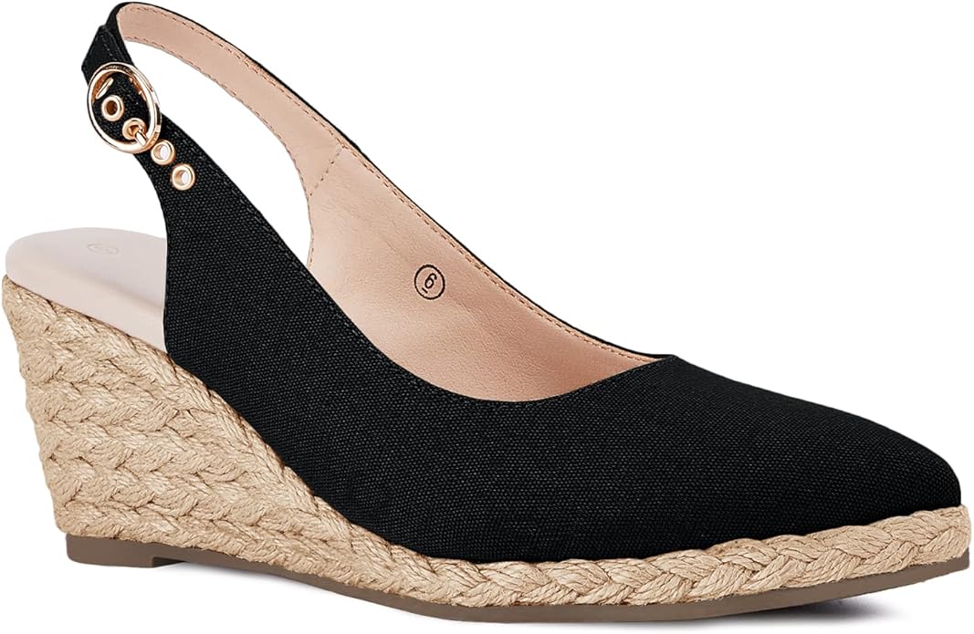 Juliet Holy Womens Wedge Sandals Espadrilles Closed Toe Slingback Buckle Strap Comfortable Casual Summer Wedges Shoes