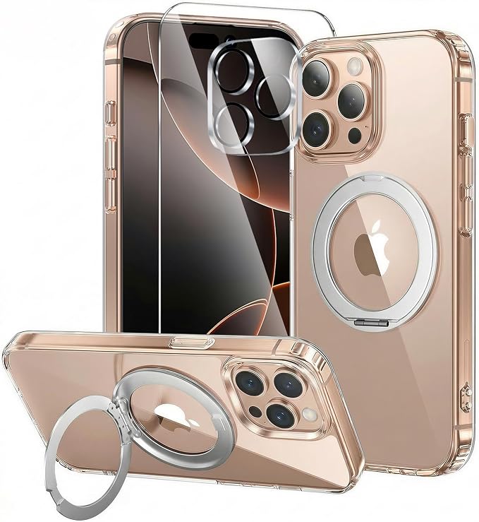 toushion 3 in 1 for iPhone 16 Pro Max Case Stand |Build in Kickstand, Screen