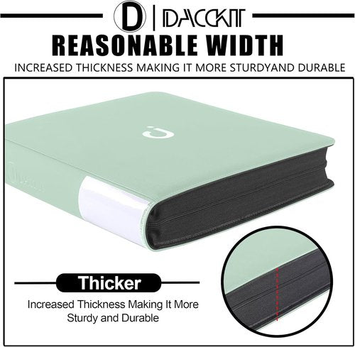 D DACCKIT Top Loader Binder - 12 Pocket Fits 480 Cards | Asakusa Green for Trading & Sports Cards