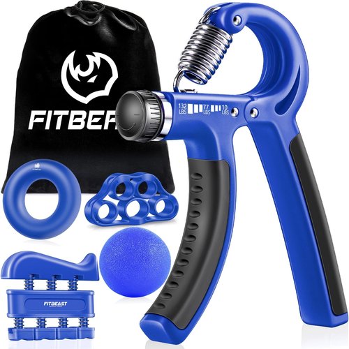 FitBeast Grip Strengthener Kit - Adjustable Resistance Hand Grips for Forearm Strength | 5 Pack