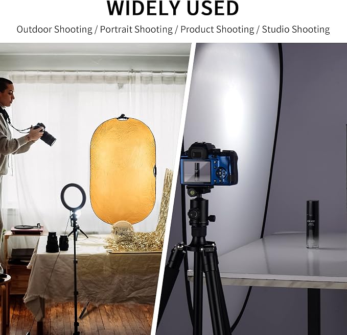 Selens 24x36inch/60x90cm Light Reflector Stand Kit 5-in-1 Collapsible Multi-Disc