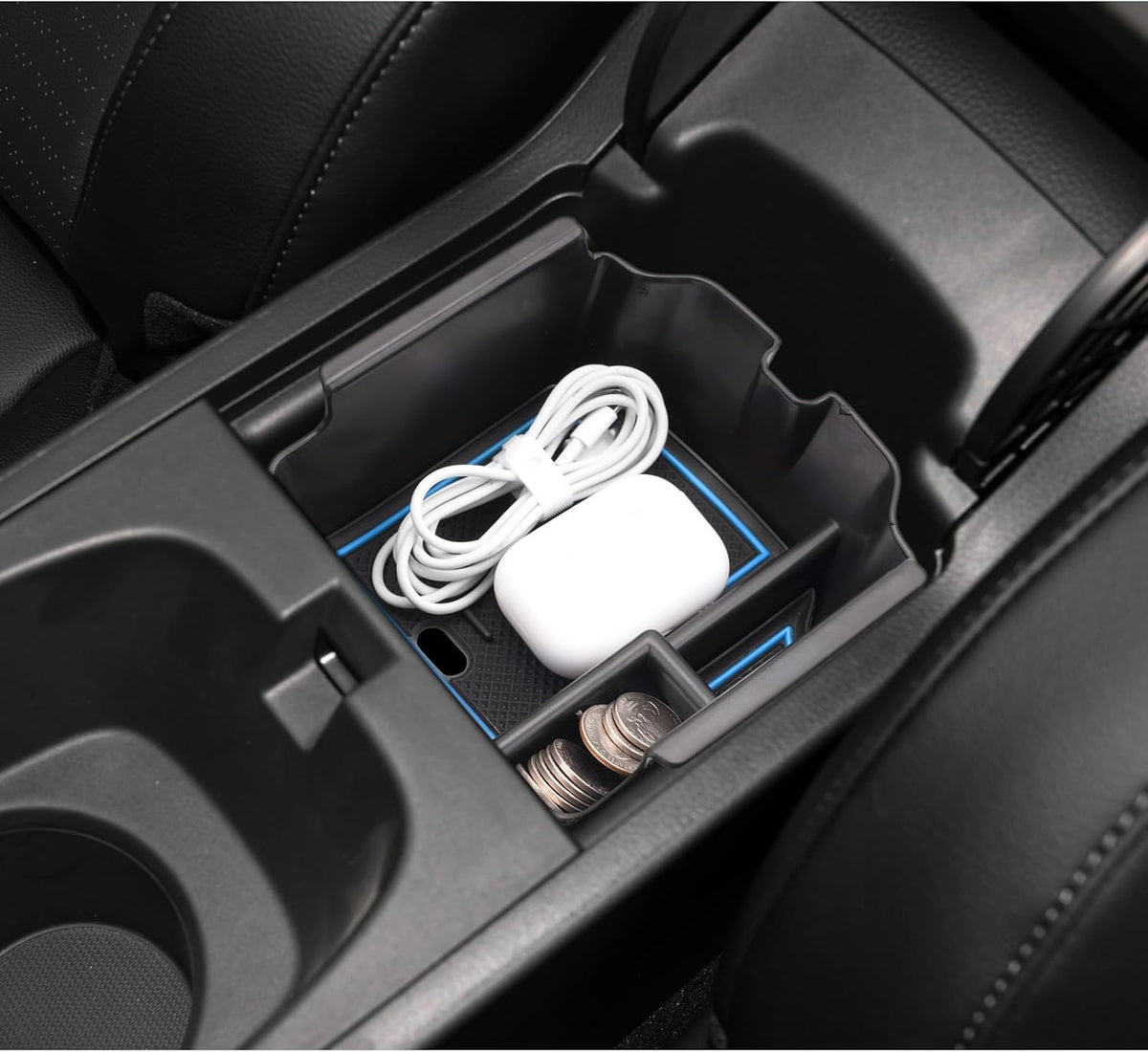 LUWU 2026 2027 Acura Integra Center Console Organizer for 2023 2024 2025 2026 2027 Acura Integra Accessories Armrest Console Storage Box Insert Tray ABS Material Blue-Trim