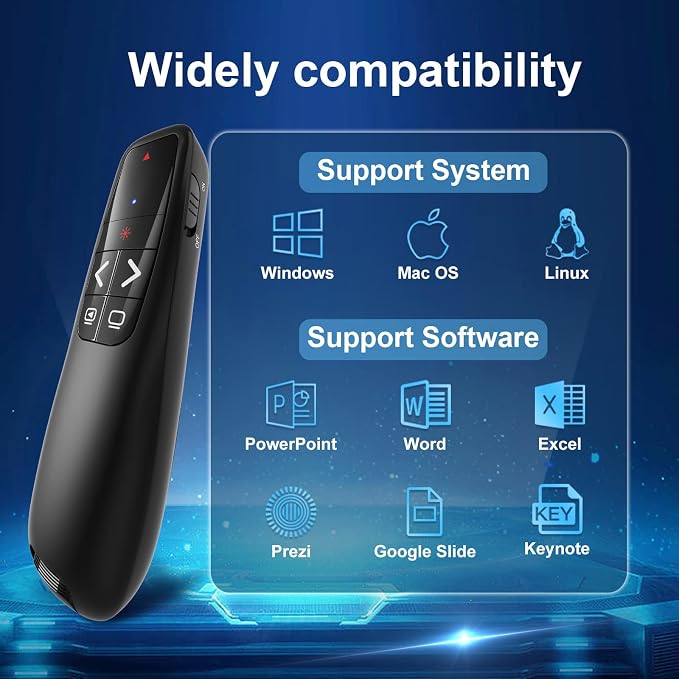 Wireless Presentation Clicker PowerPoint Presenter Remote: Clicker