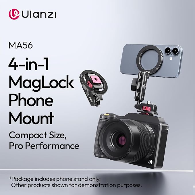 ULANZI Aluminum Magnetic Phone Tripod Mount, MA56 Camera Phone Mount w 1/4''