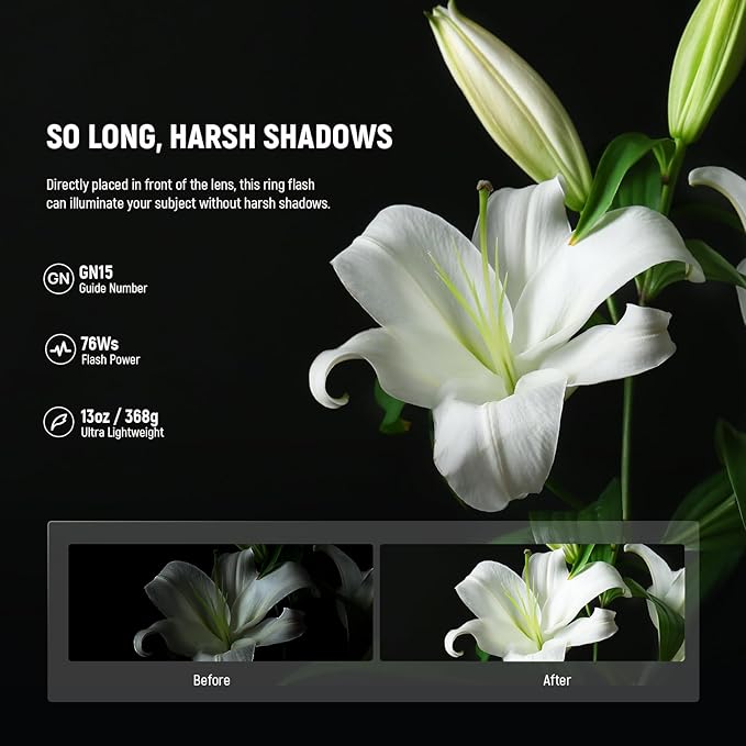 NEEWER RF1-S Marco Ring Flash Light Compatible