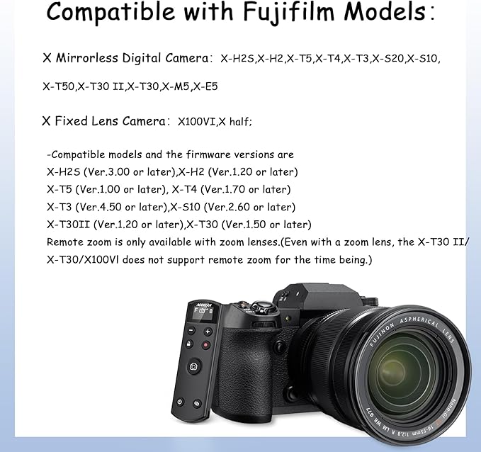 for Fujifilm Camera Rechargeable Shutter Release, AODELAN Wireless Remote