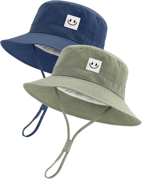 FURTALK Baby Sun Hat - Smile Face Toddler Bucket Hat with UPF 50+ Protection | Ages 0-5 Years