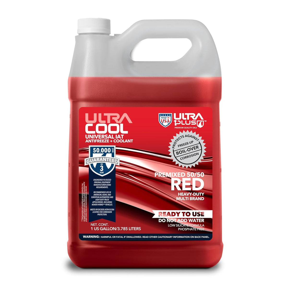 ULTRA 1PLUS Antifreeze Coolant - UltraCool Universal PREMIXED 50/50 - Ready to Use Engine Coolant - Gallon
