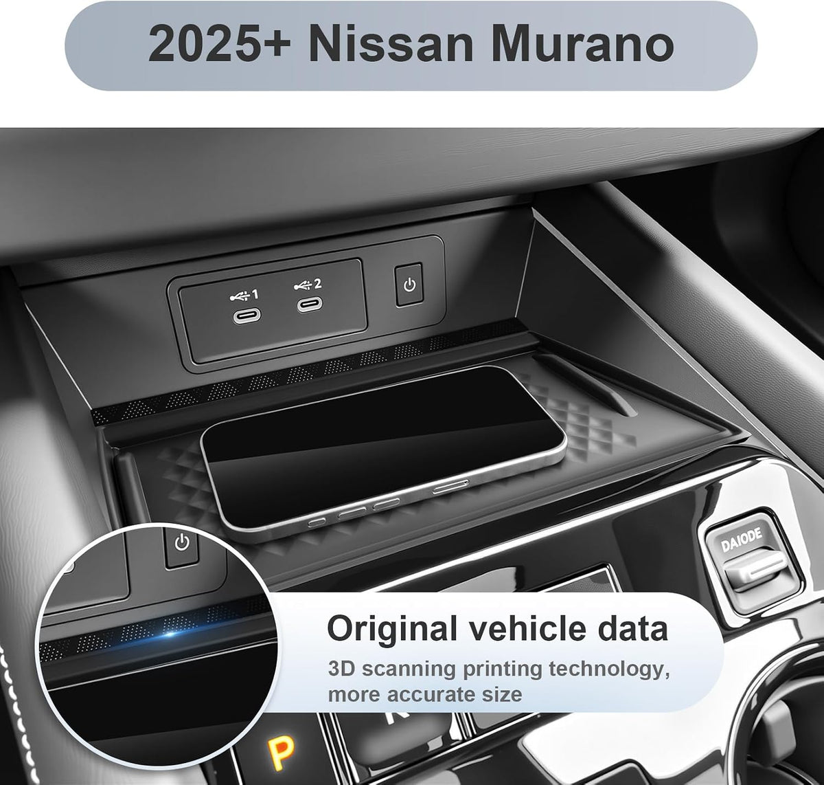 SKTU for 2025 2026 2027 Nissan Murano Accessories Wireless Charging Mat