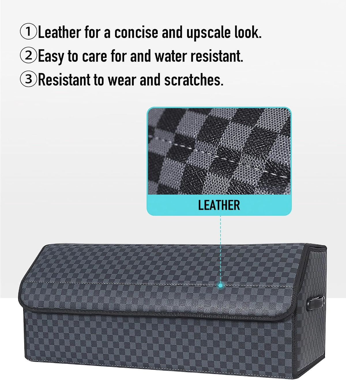 Fyzeoty Car Trunk Organizer for SUV and Sedan, Blue-Gray, 29.5 inches