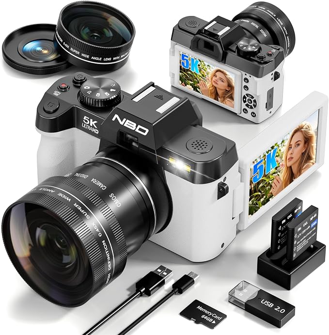 True 5K Digital Camera for Photography, Autofocus & Anti-Shake, 16X Zoom