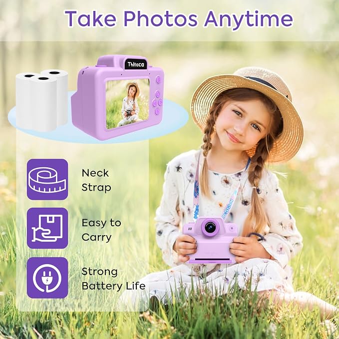 Instant Print Camera for Kids, Toddler Kids Camera Instant Print for 3 4 5 6 7