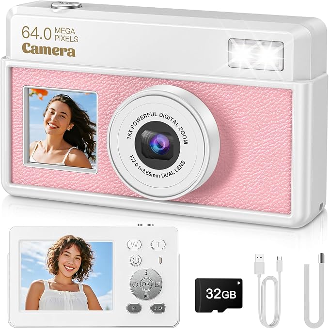 4K UHD Digital Camera, 64MP Autofocus Camera