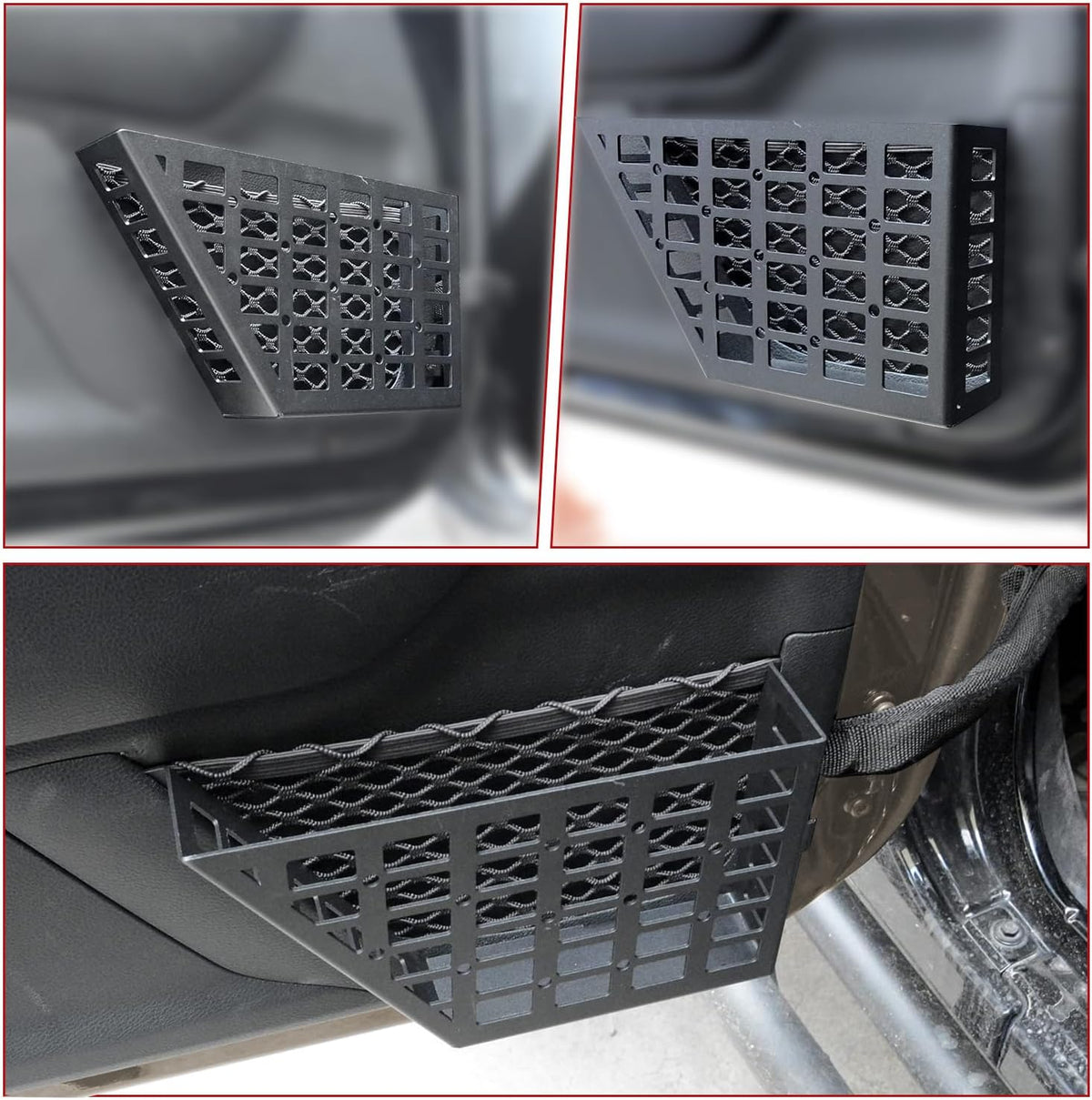 Aluminum Rear Door Storage Pockets, 1 Pair Door Side Insert Organizer Boxes
