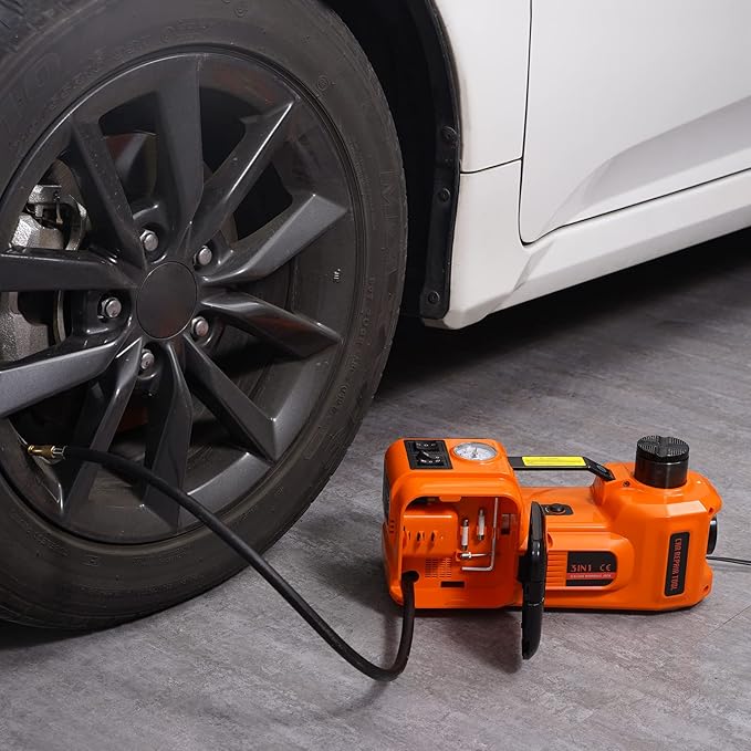 VEVOR Electric Car Jack, 5 Ton/11023 LBS Hydraulic Jack Lift with Built-in Inflatable Pump and LED Light