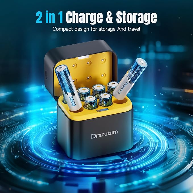 Rechargeable Lithium AA Batteries 8-Pack