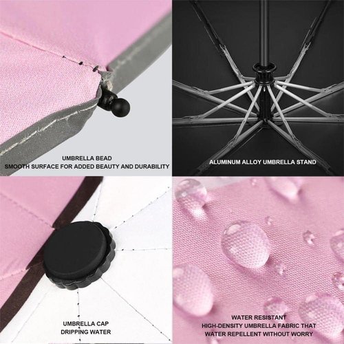 Hannstar Automatic Kids Umbrella - Folding Telescopic Design for UV Protection | Durable & Lightweight Cute Kitty Brolly