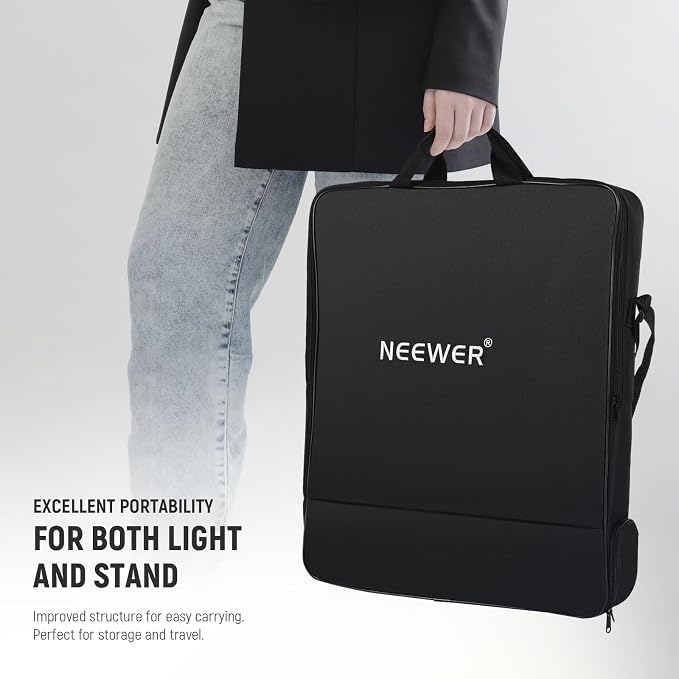NEEWER 18 inch Ring Light with Tripod Stand and Phone Holder, Ultra Thin Video