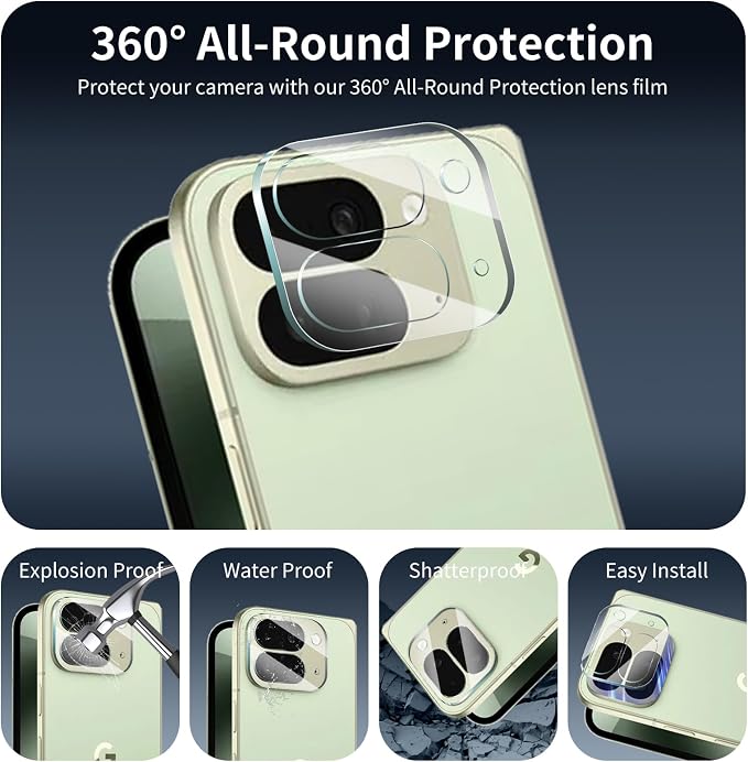 4-Pack Camera Lens Protector for Google Pixel 10 Pro Fold, Tempered Glass