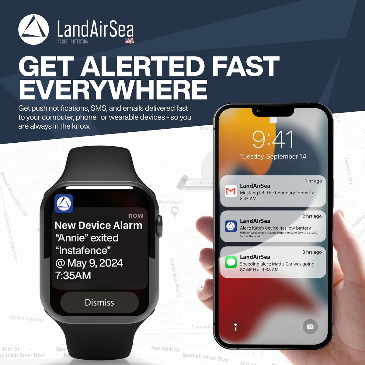 LandAirSea 54 GPS Tracker (Premium Edition) - Long Battery, Magnetic, & Waterproof. Global GPS Tracker for Vehicles. Made in The USA from Domestic & Imported Parts. Subscription is Required.