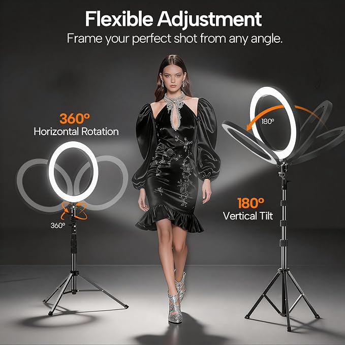 EMART 10" Ring Light with 55" Extendable Tripod Stands and Phone Holder