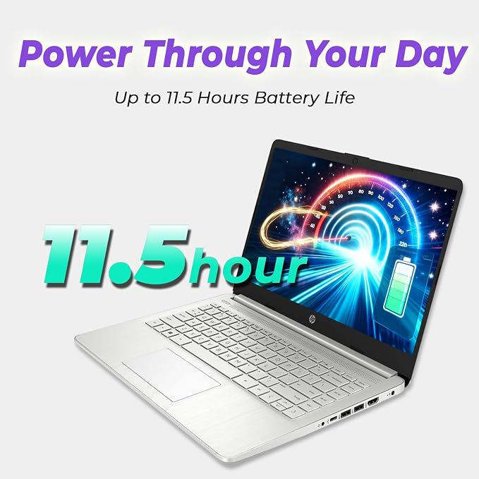 HP New Everyday Slim Laptop, 2026 Edition, Intel N150 Processor, 4GB DDR5 RAM, 128GB SSD, 1TB Cloud Storage, Long Battery Life, Windows 11, Silver