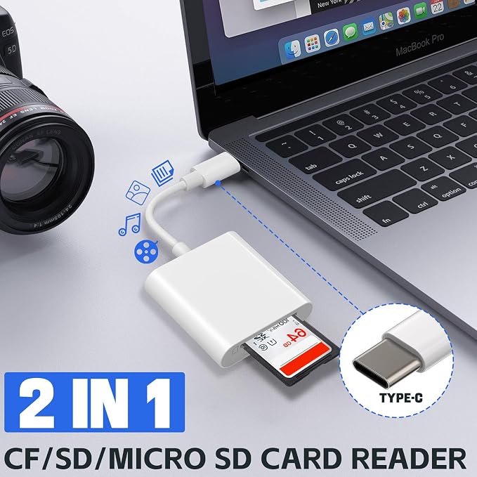 USB C SD Card Reader, Type C SD Card Reader, Supports SD and MicroSD Memory