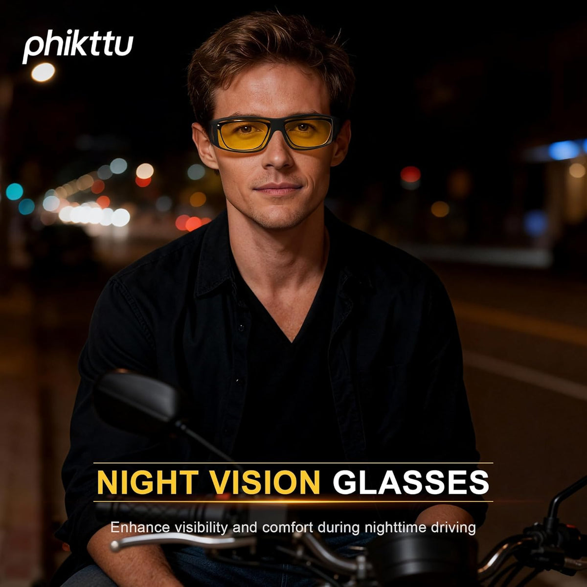Skiennix Night Driving Glasses - HD Anti-Glare Wraparound Design for Enhanced Vision & Comfort