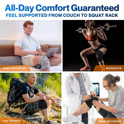 Modvel ELITE Knee Brace - Maximum Support for ACL & Meniscus Injury Recovery | Patella Gel Pads & Stabilizers