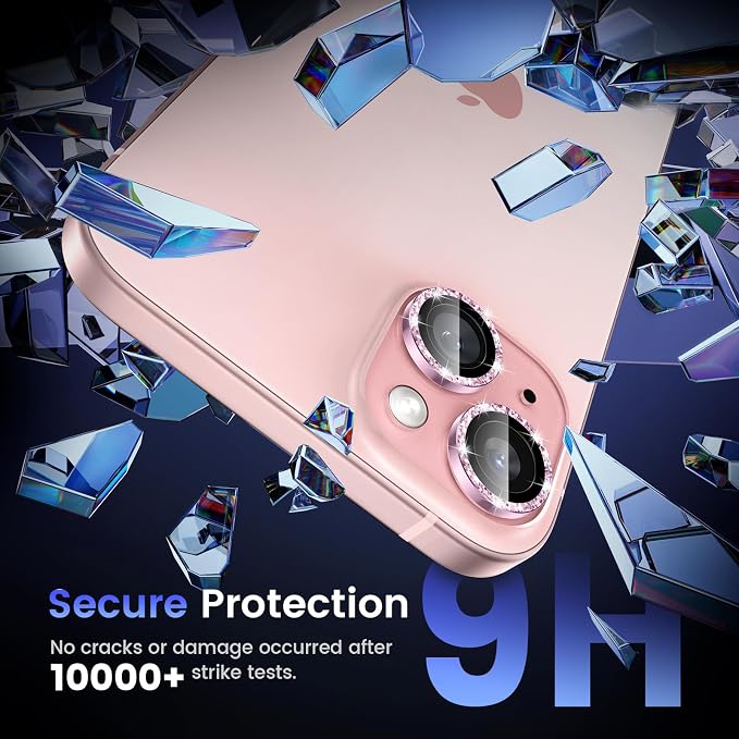 Tensea for iPhone 15 / iPhone 15 Plus Camera Lens Protector, 9H Tempered Glass