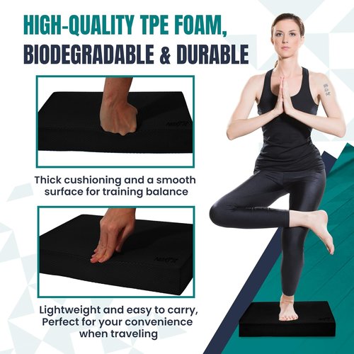 High-Density Balance Pad by [Brand Name] | Durable TPE Foam for Core Strength & Balance | Lightweight Non-Slip Design for Home & Gym Workouts