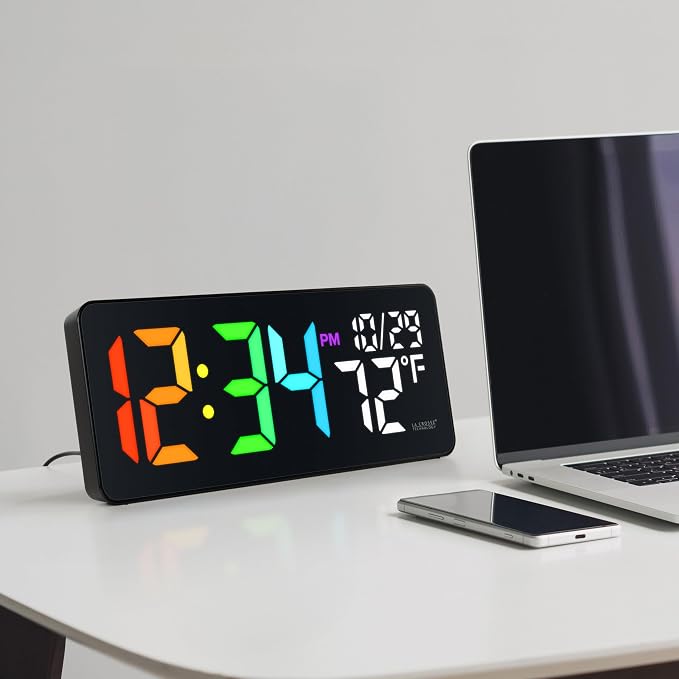 La Crosse Technology 513-1411 Color-Changing Digital LED Wall Clock
