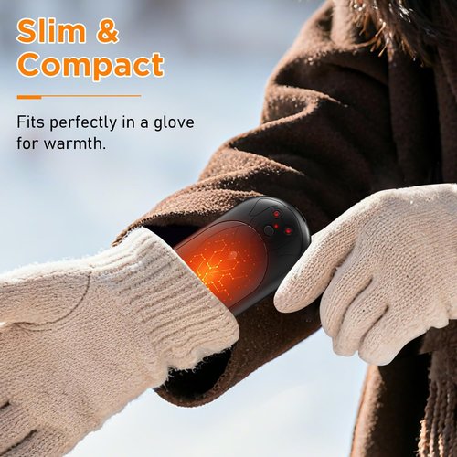 AI Hand Warmers - Rechargeable 6000mAh Electric Pocket Heater | 20-Hour Heating, 3 Levels, 2-in-1 Design