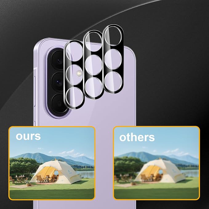 3 Pack Camera Lens Protector for Samsung Galaxy A57/A37 5G, Tempered Glass