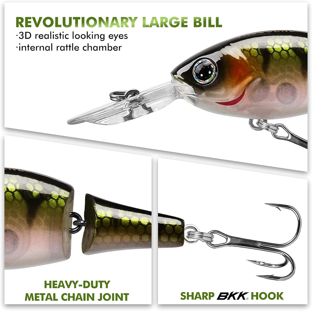 TRUSCEND Swimmax Fishing Lure - Wiggling & Vibrating Jointed Swimbait with BKK Hook for Bass & Trout