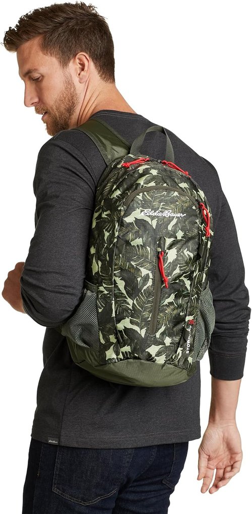 Eddie Bauer Stowaway Packable Backpack - Lightweight, Durable Travel Bag | 20L - Black Cherry
