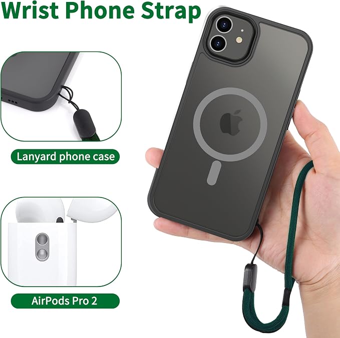 CACOE Phone Lanyard 2 Pack-1× Adjustable Neck Strap, 1× Wrist Strap, 2× Pads