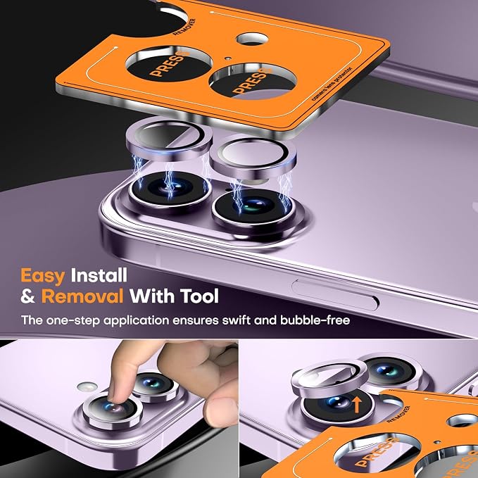 Camera Lens Protector for iPhone 17/iPhone 16/iPhone 16 Plus, Sapphire Glass
