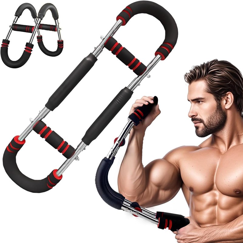 Red Twister Arm Trainer40-100lb Adjustable Chest Workout Equipment, Twister Arm Trainer,Portable Power Twister Bar,Detachable Design Fitness Anywhere,Suitable for Camping, Home, Office, Gym